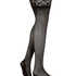 Lace Backseam 15-denier stockings, Svart