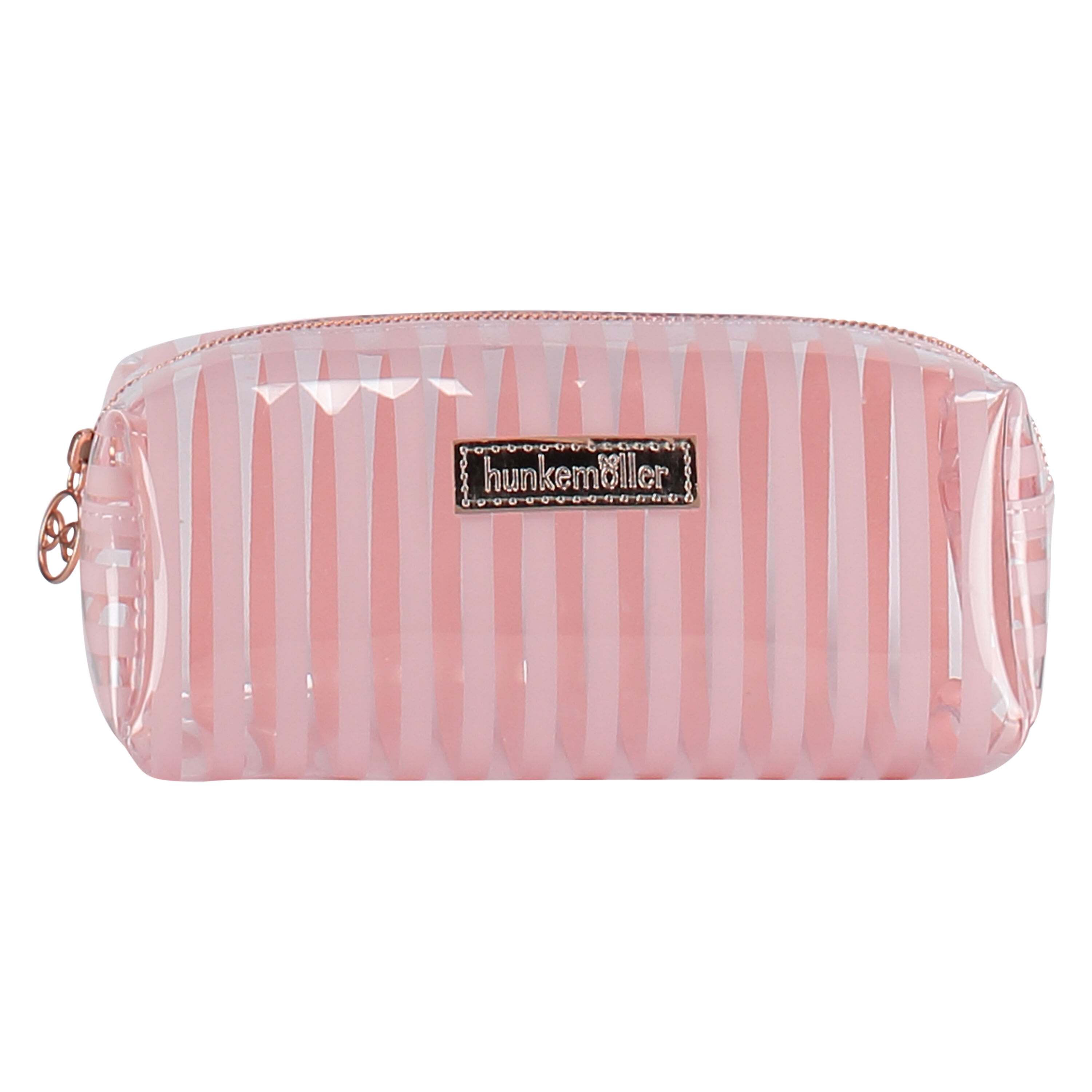 Sminkväska Stripe Plastic, Rosa