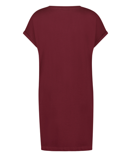 Nattskjorta med rund hals, R&ouml;d