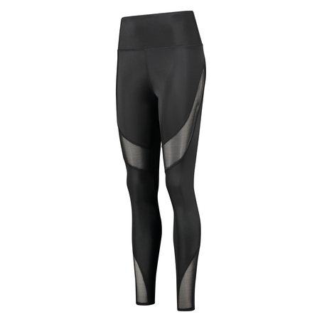 HKMX sportleggings med hög midja i mesh-tyg, Svart