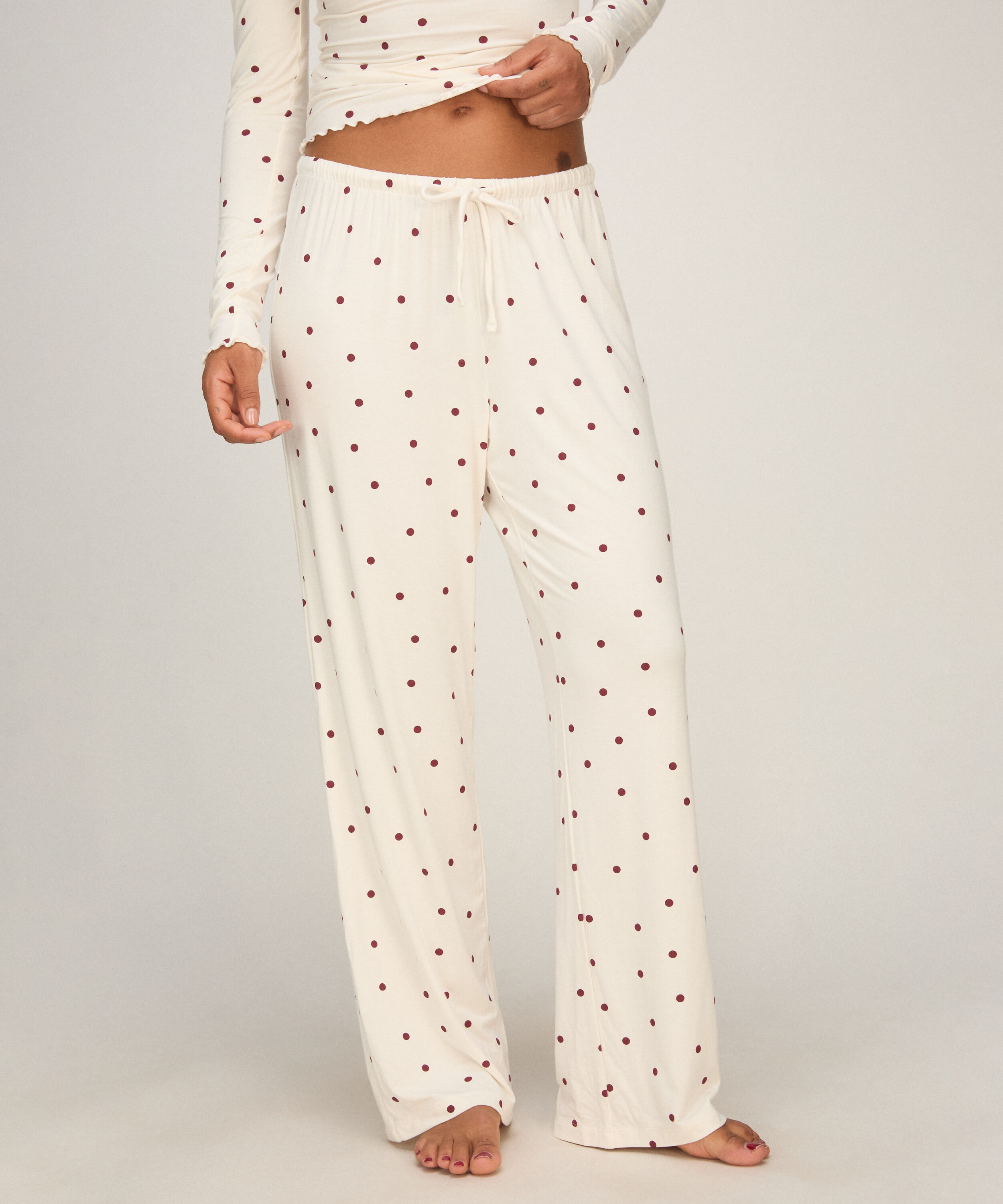 Pant Jersey Dot, Vit Pant Jersey Dot, Vit