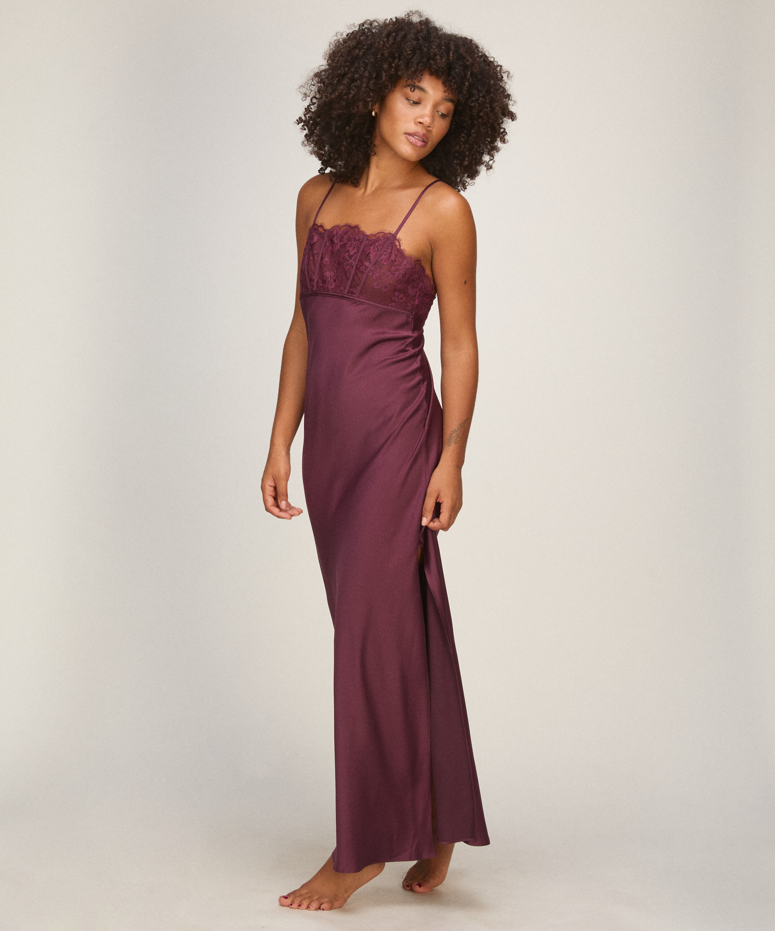 Lång Slipdress Lana, Lila Lång Slipdress Lana, Lila