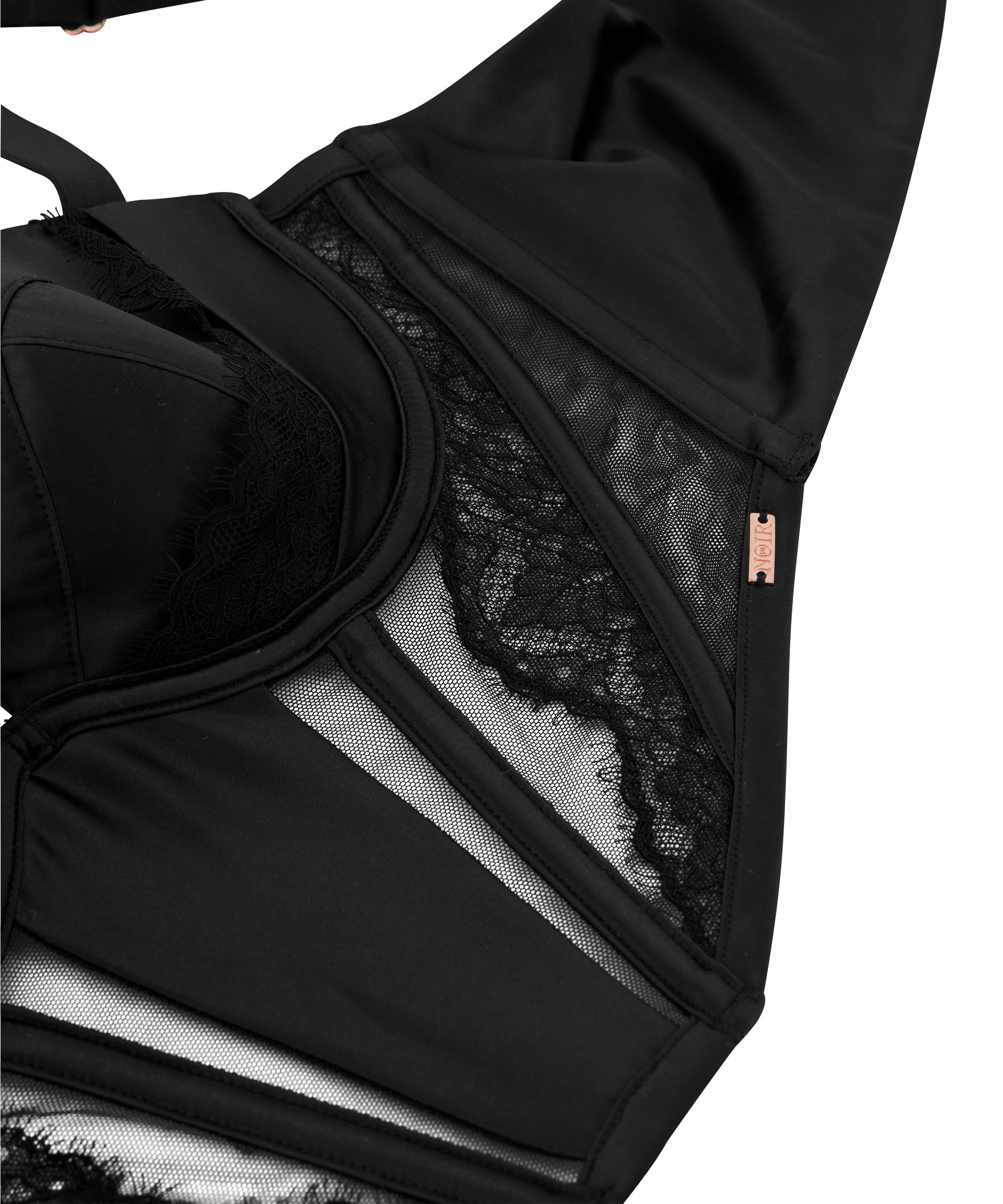 Formpressad longline bygel-bh Nicole, Svart, main