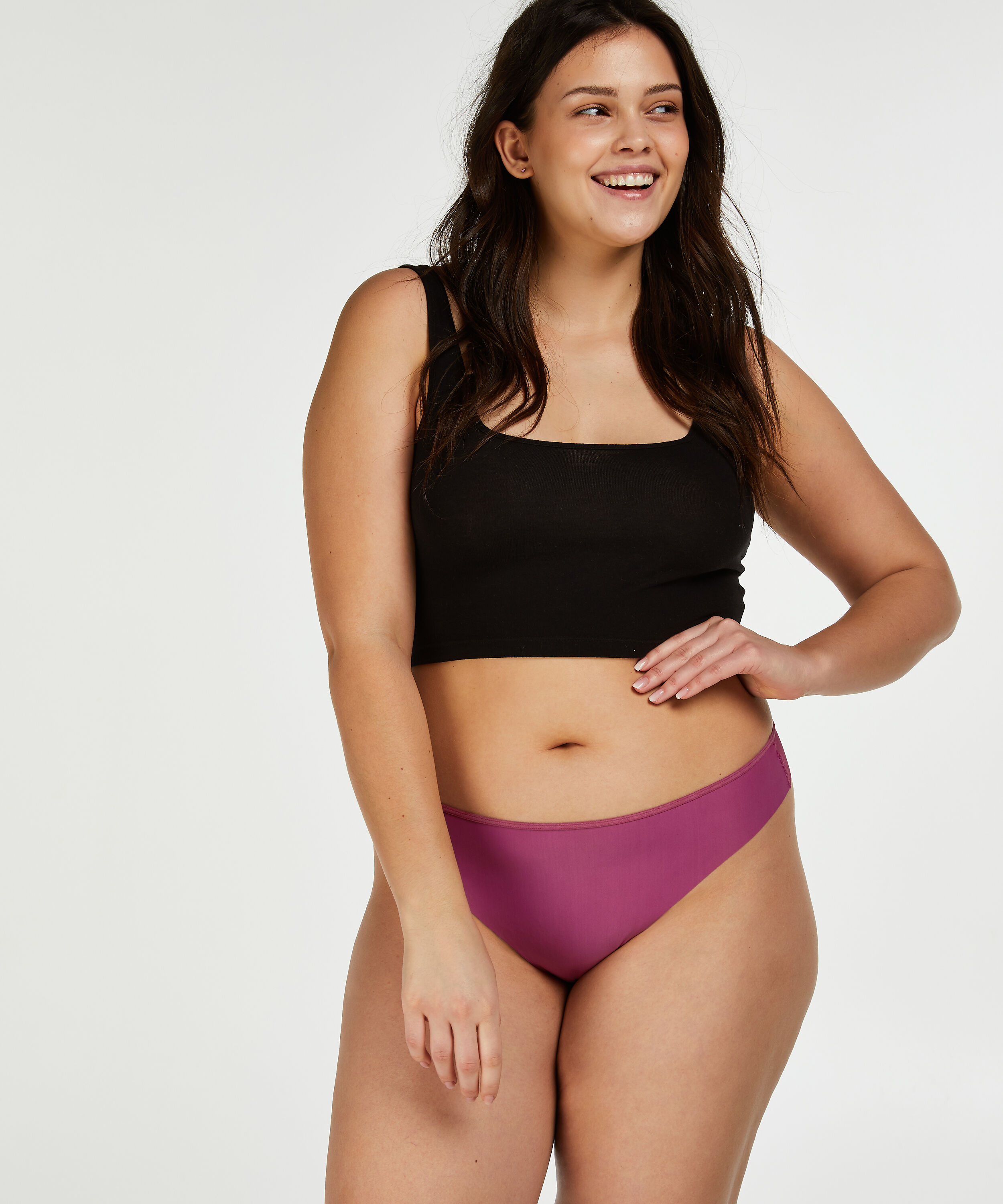 Osynling stringtrosa med logga, Rosa