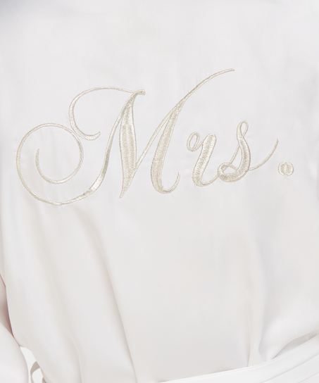 Satinkimono f&ouml;r bruden, Vit