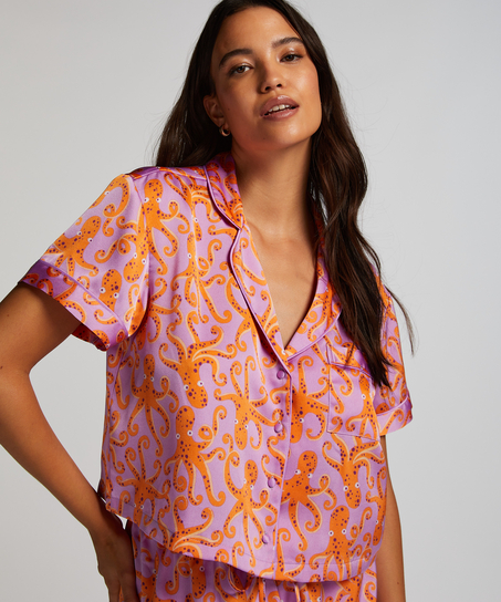 Kortärmad jacka i Satin, Lila