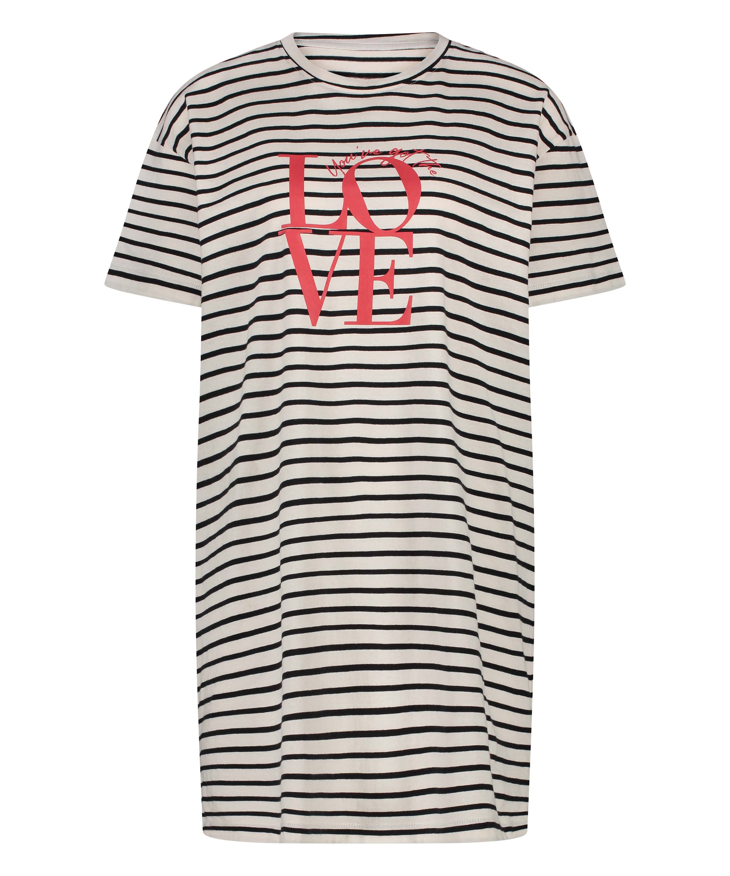 Nattskjorta med rund hals, Svart, main