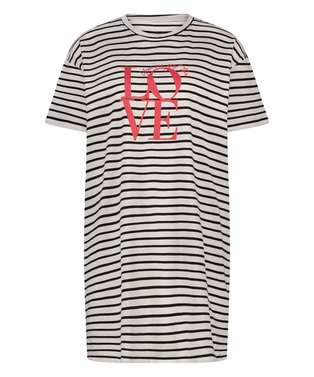 Nattskjorta med rund hals, Svart