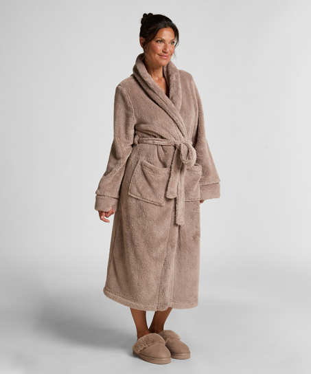 Morgonrock Fleece, Beige