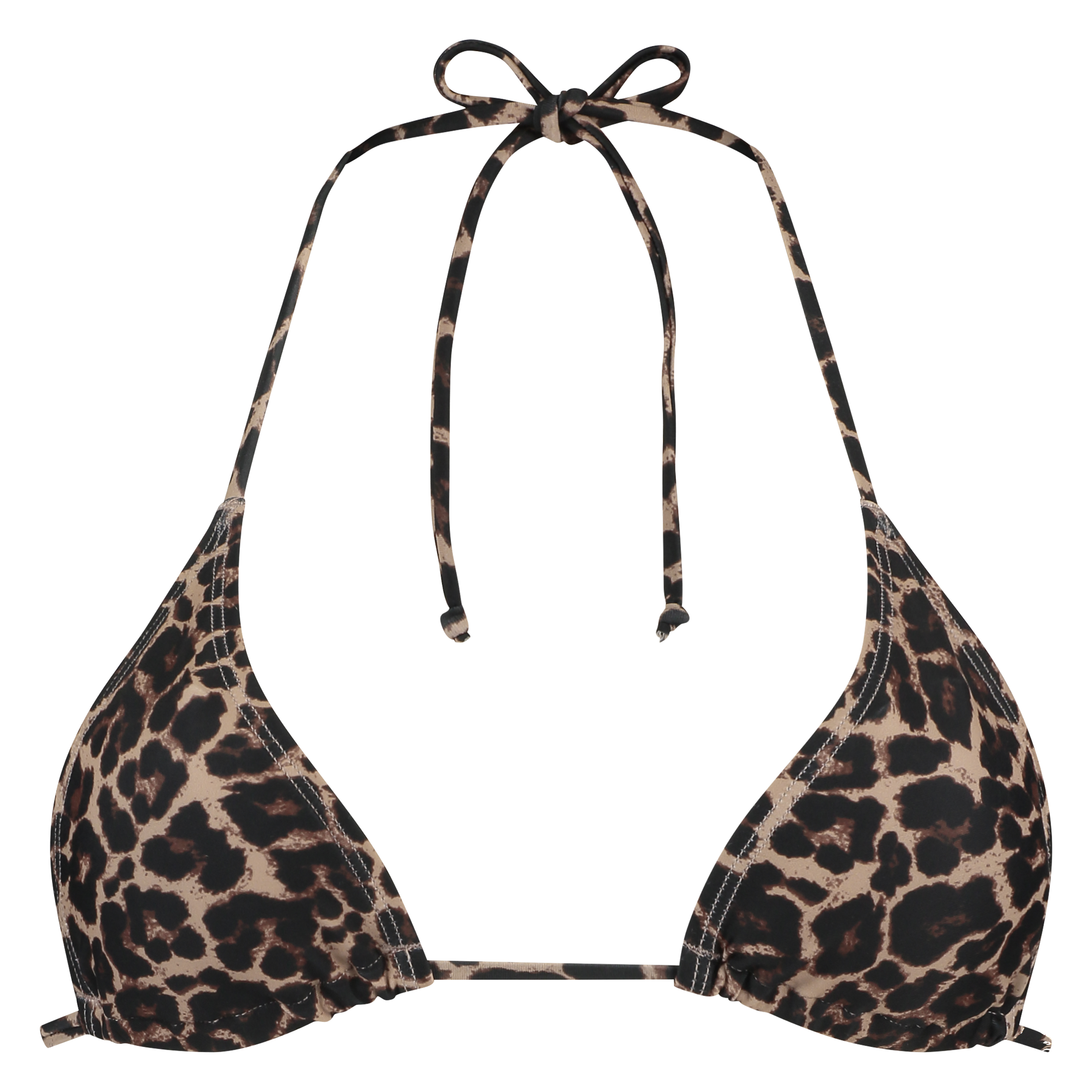 Leopard mini triangel-bikinitopp, Brun, main