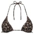 Leopard mini triangel-bikinitopp, Brun