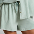 Shorts i frottétextur, Grön