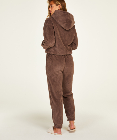 Mysig hoodie i fleece, Grå