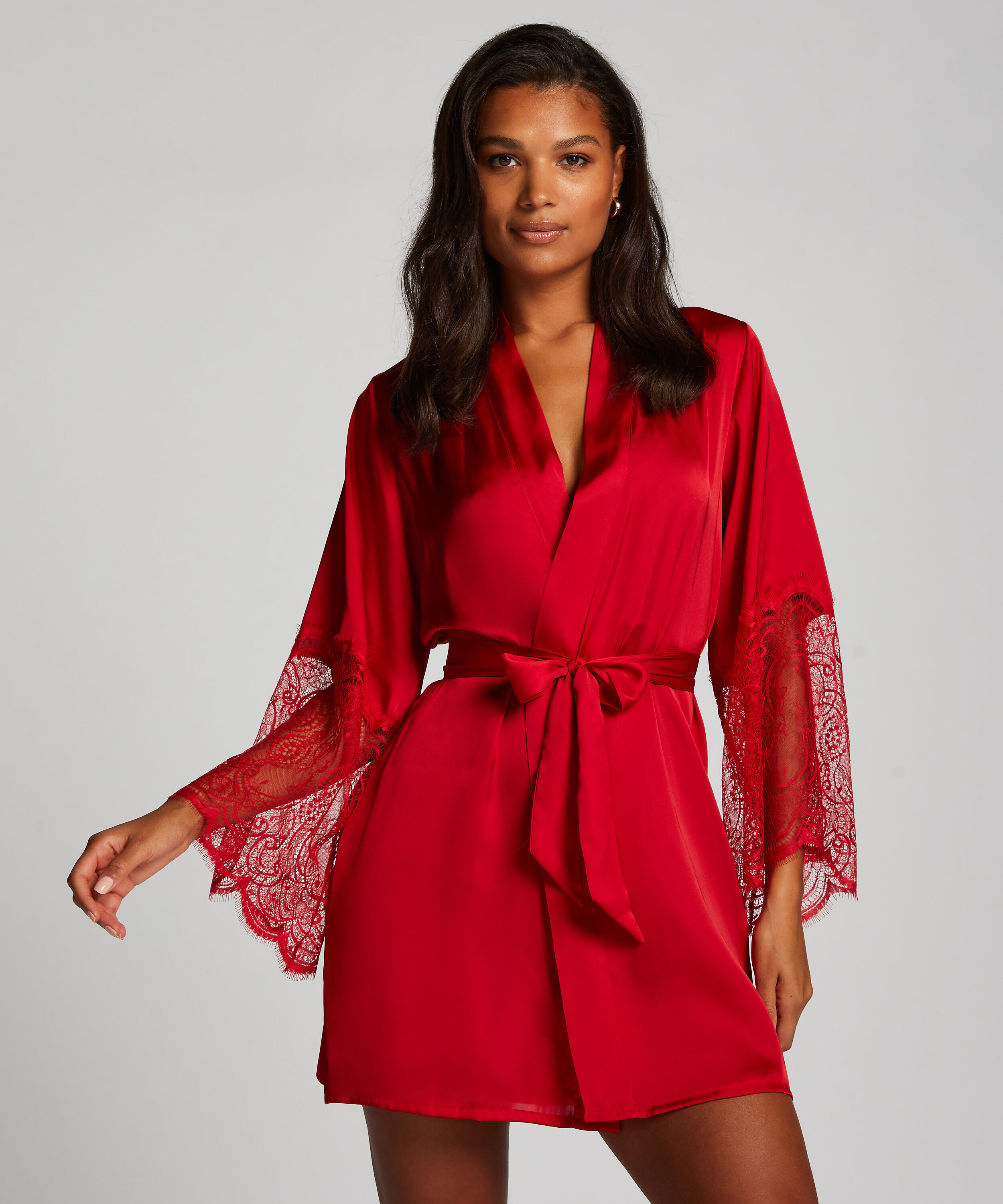 Kimono Satin, Röd