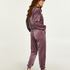 Tall joggingbyxor i velour, Lila