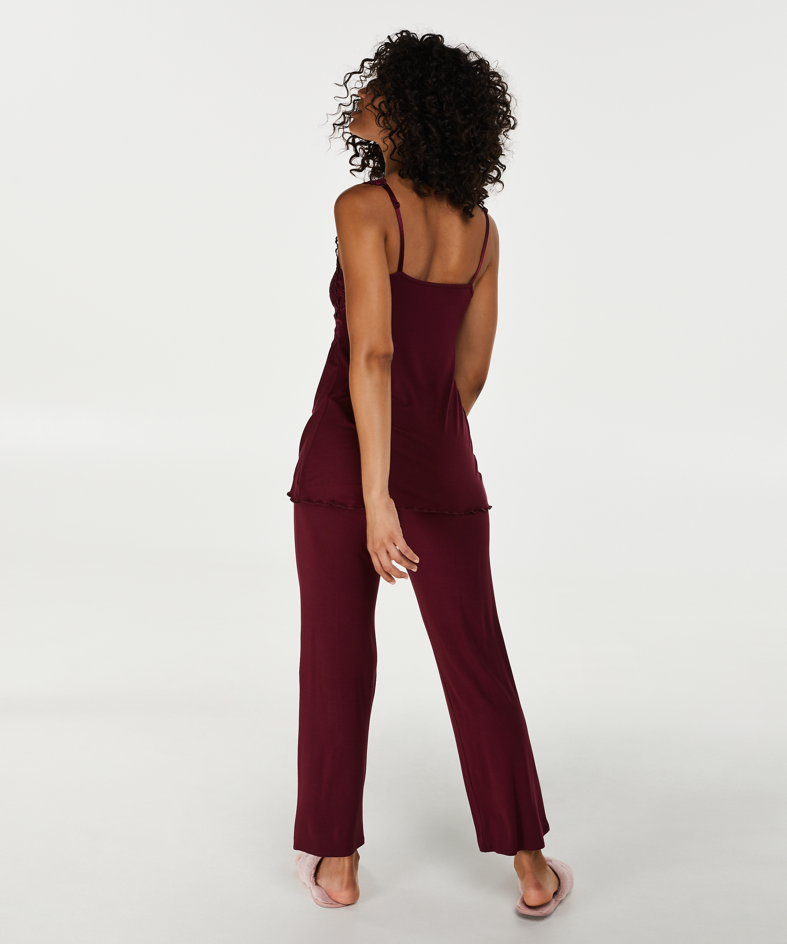 Pyjamasset Modal Lace, R&ouml;d, main