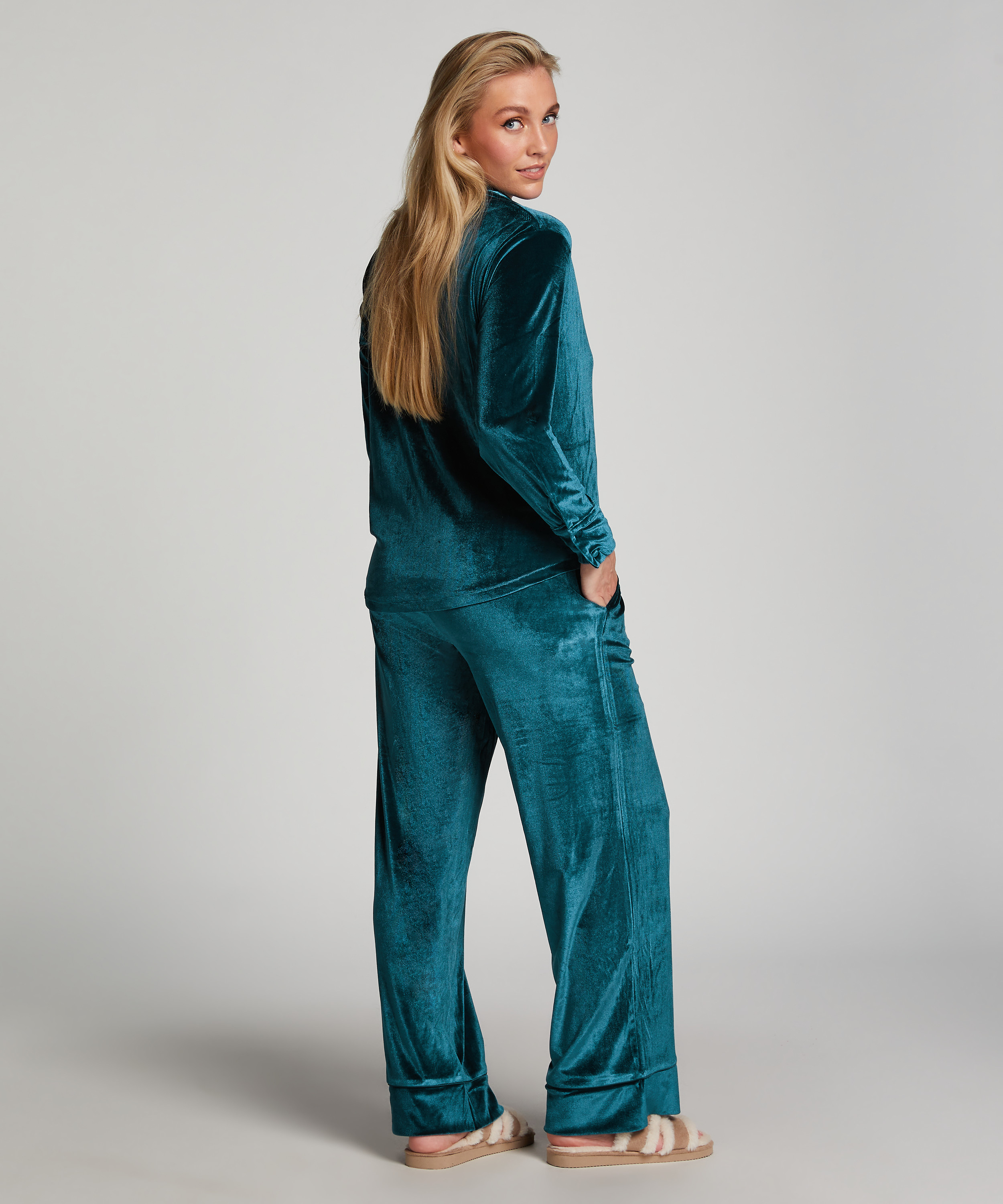 L&aring;ng&auml;rmad jacka i vellor, Bl&aring;, main