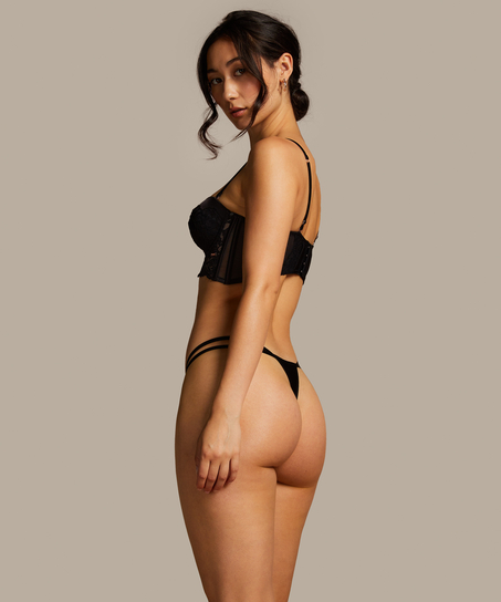 Formpressad axelbandslös bygel-bh Jamie, Svart