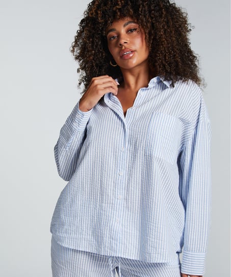 Pyjamastopp bomull, Bl&aring;