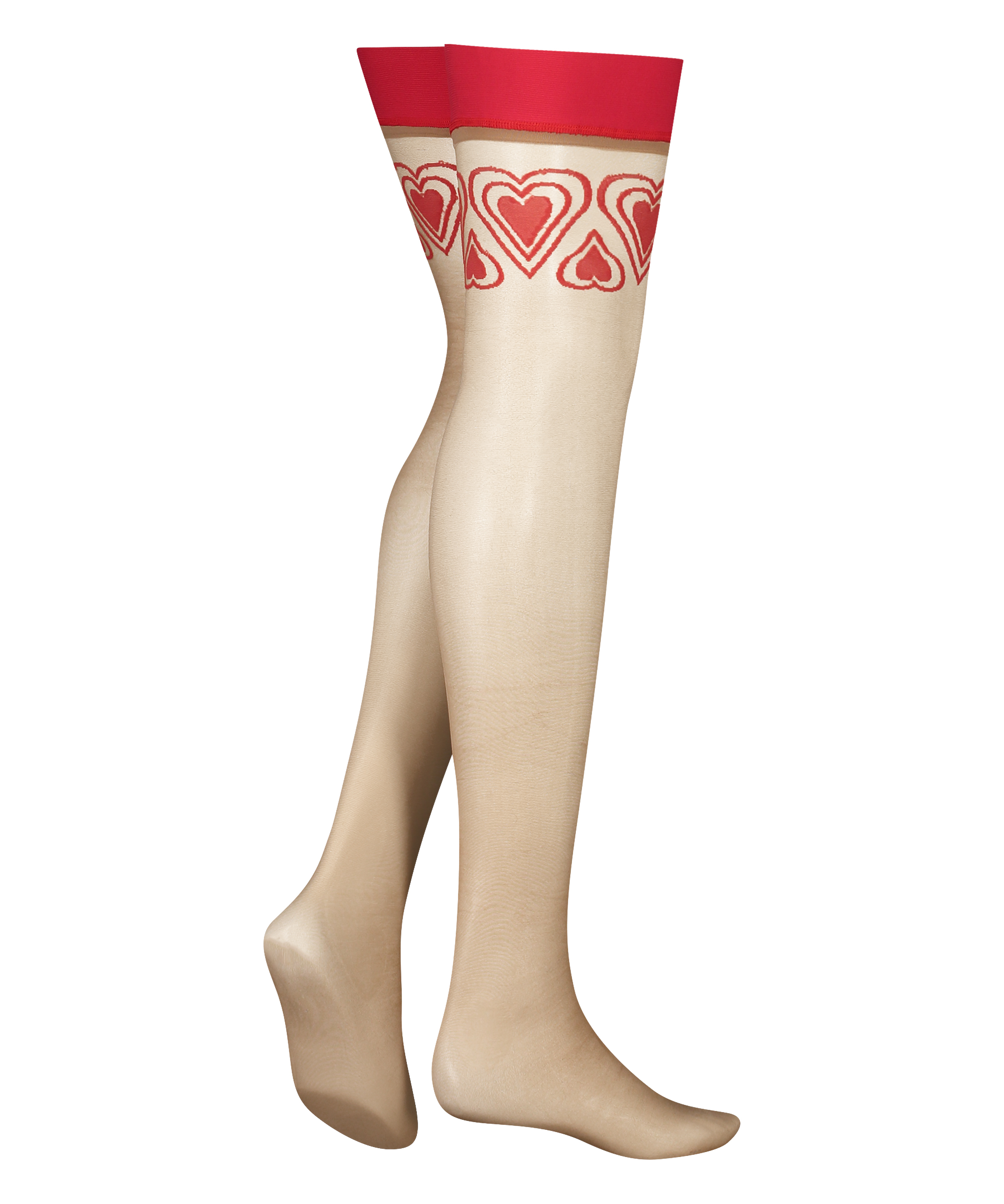 15 Denier-stockings med hjärtan, röd, main
