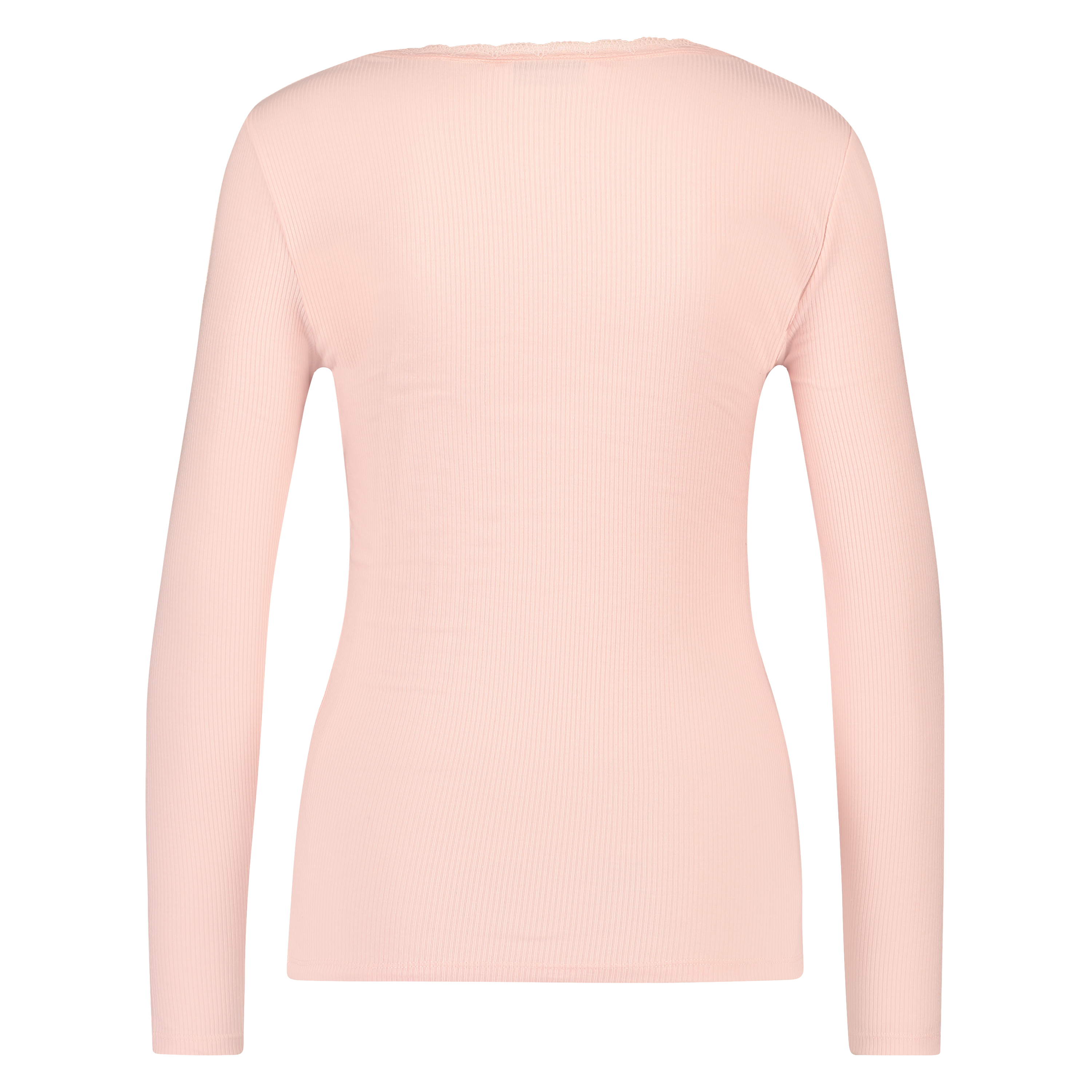 Topp LS Rib R-neck, Rosa, main