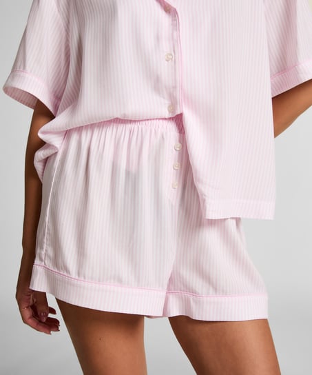 Vävda pyjamasshorts, Rosa
