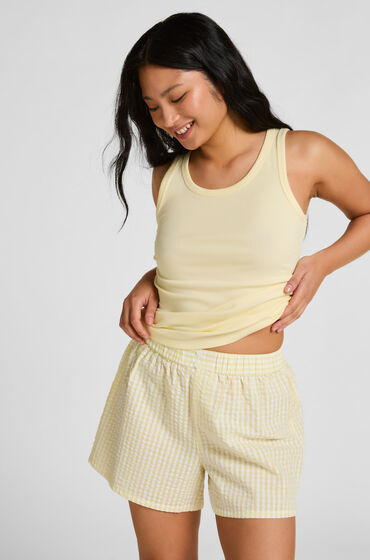 Hunkemöller Pyjamasshorts Seersucker Gul