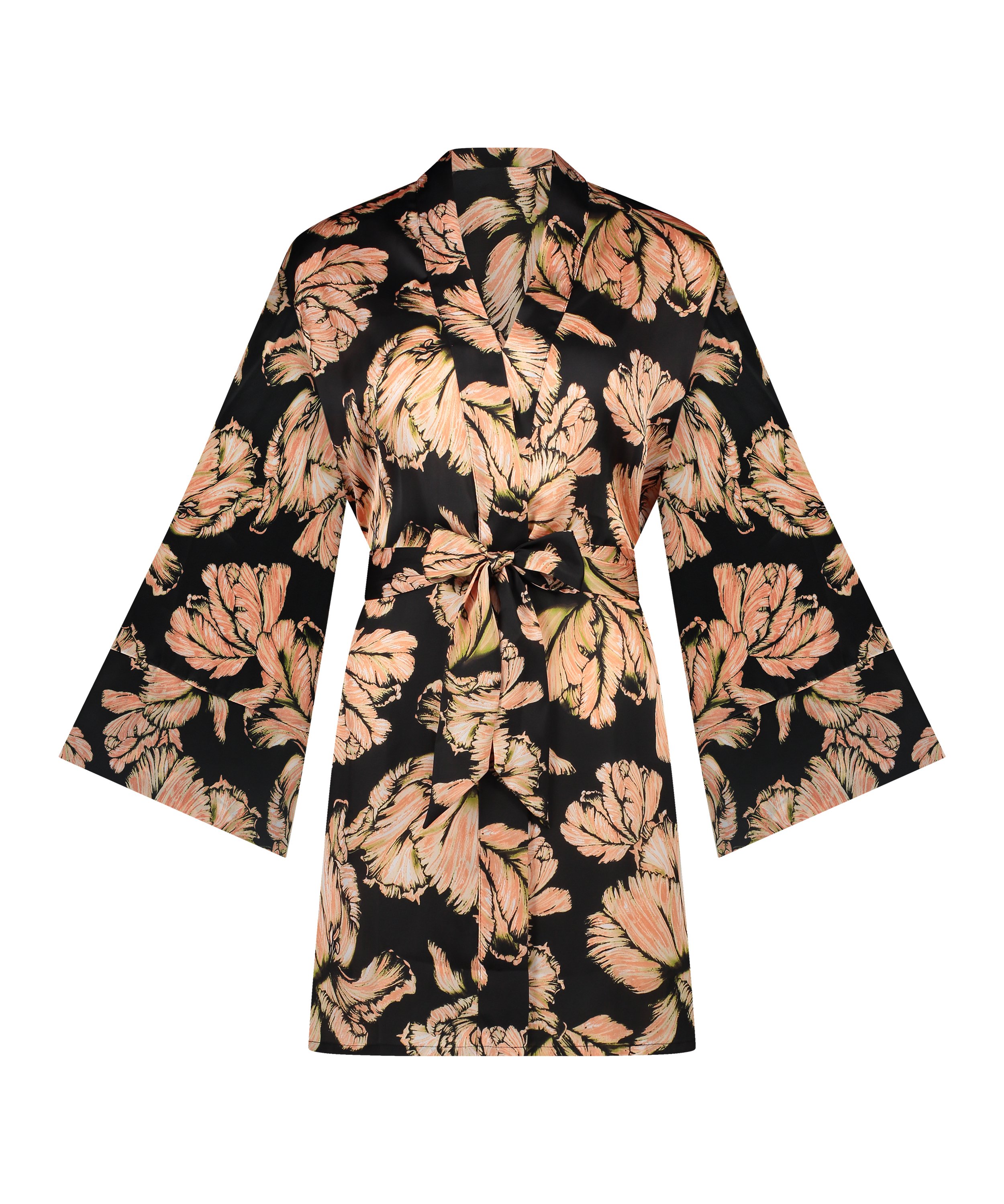 Satinkimono, Svart, main