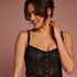 Amelia vadderad underwired bustier, Svart