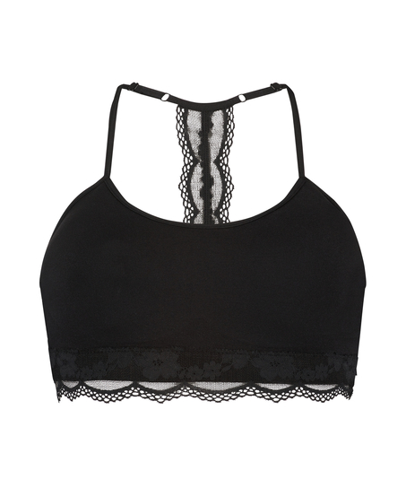 Sömlös bralette Marine, Svart