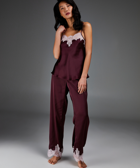 Camitopp i satin, Röd