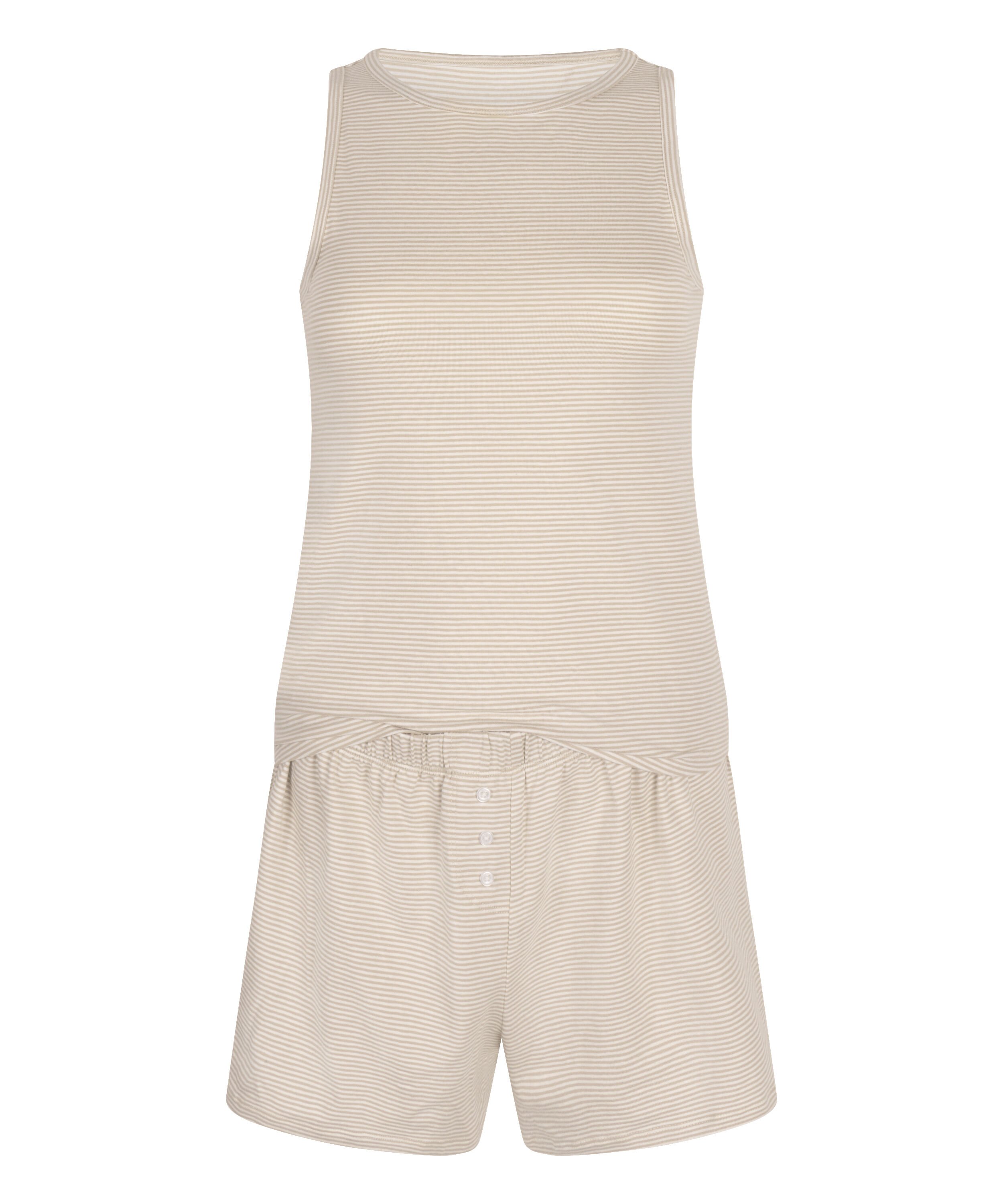 Pyjamasset med Linne i Jersey, Beige