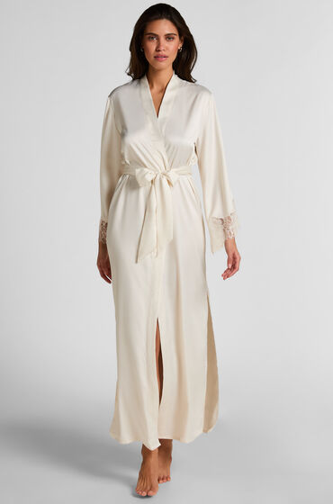 Hunkemöller Lång satinkimono Valerie Vit