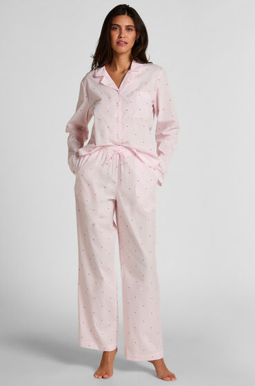 Hunkemöller Byxa bomull randig hjärtan Vit