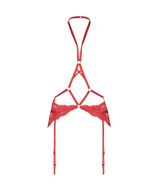 Private body choker harness, röd