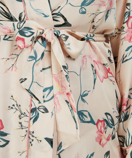 Kimono i vävt tyg, Beige