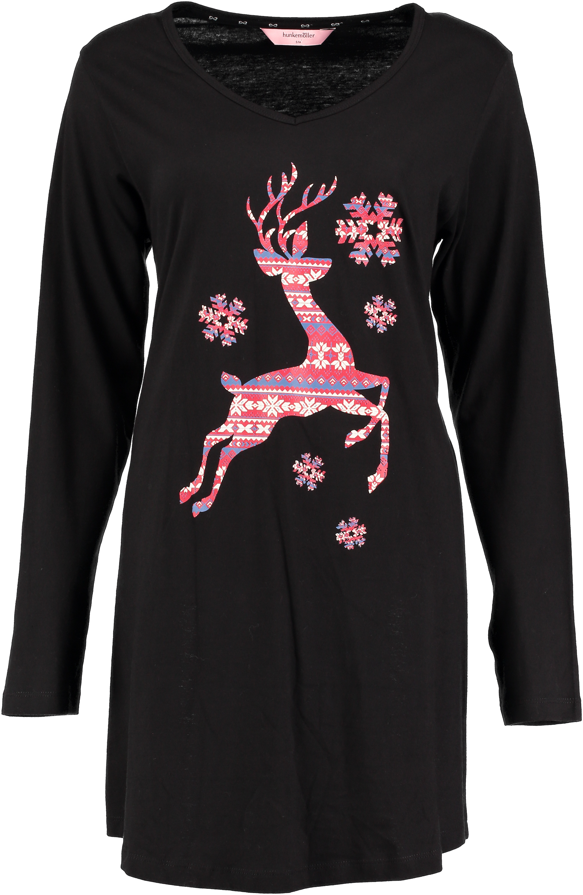 Nattlinne V-ringning Longsleeve, Svart, main