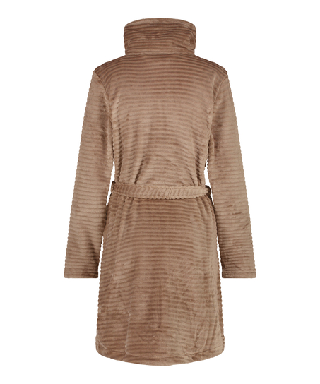 Badrock i fleece med dragkedja, Grå