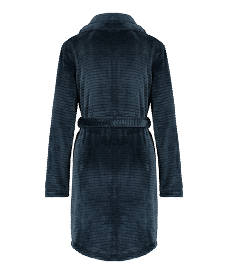 Badrock i fleece med dragkedja, Blå