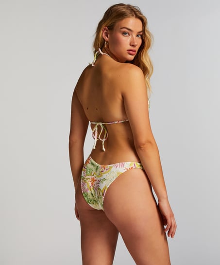 Högt Skuren Bikiniunderdel Tropics, Vit