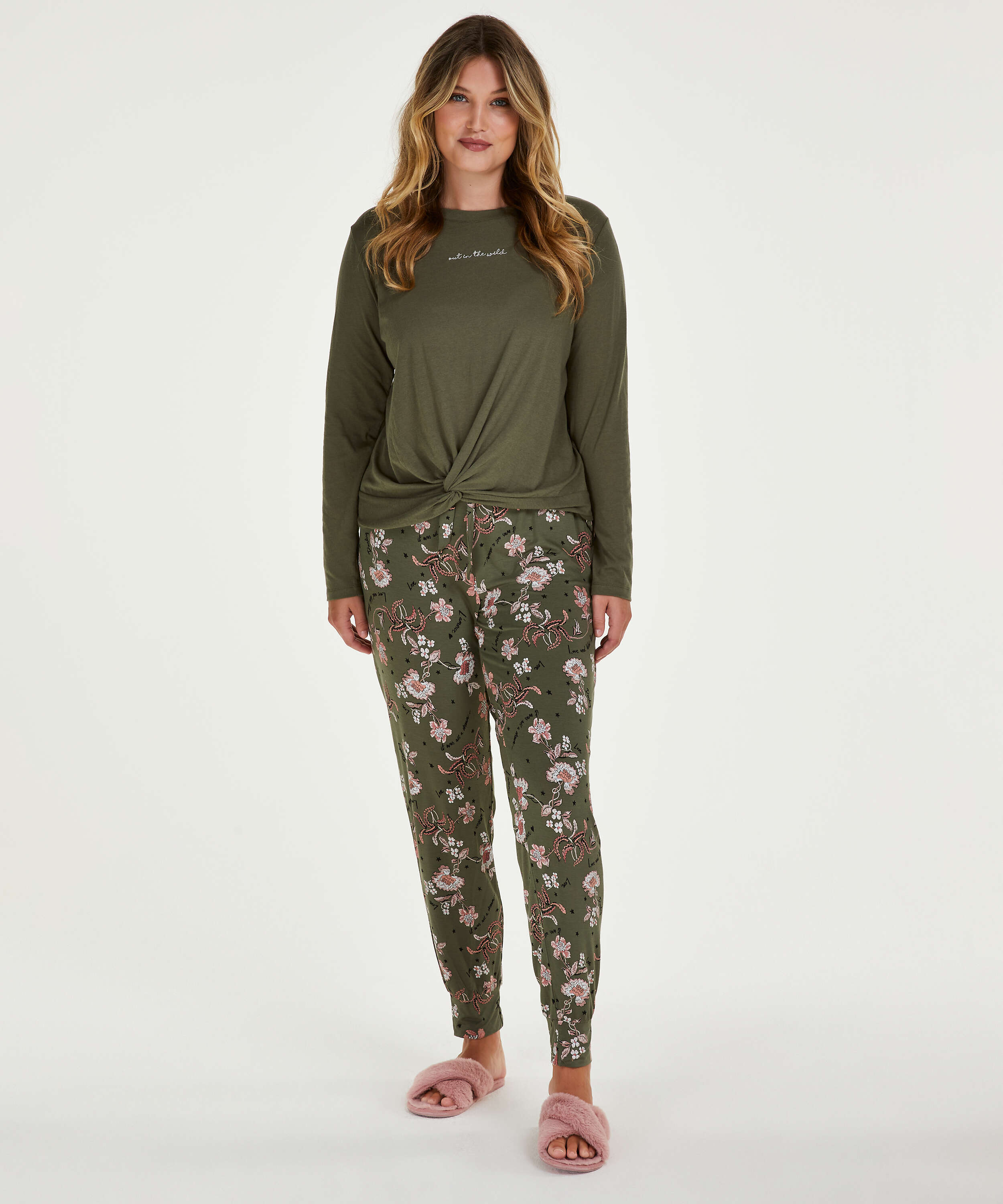 L&aring;ng&auml;rmad top Jersey Knot, gr&ouml;n, main