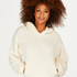 Mysig hoodie i fleece, Vit