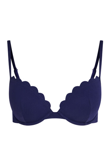 Hunkemöller Formpressad push-up-bikinitopp Storlek A - E Blå