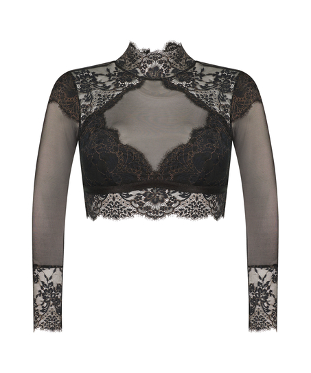 Långärmad bralette Cynthia, Svart