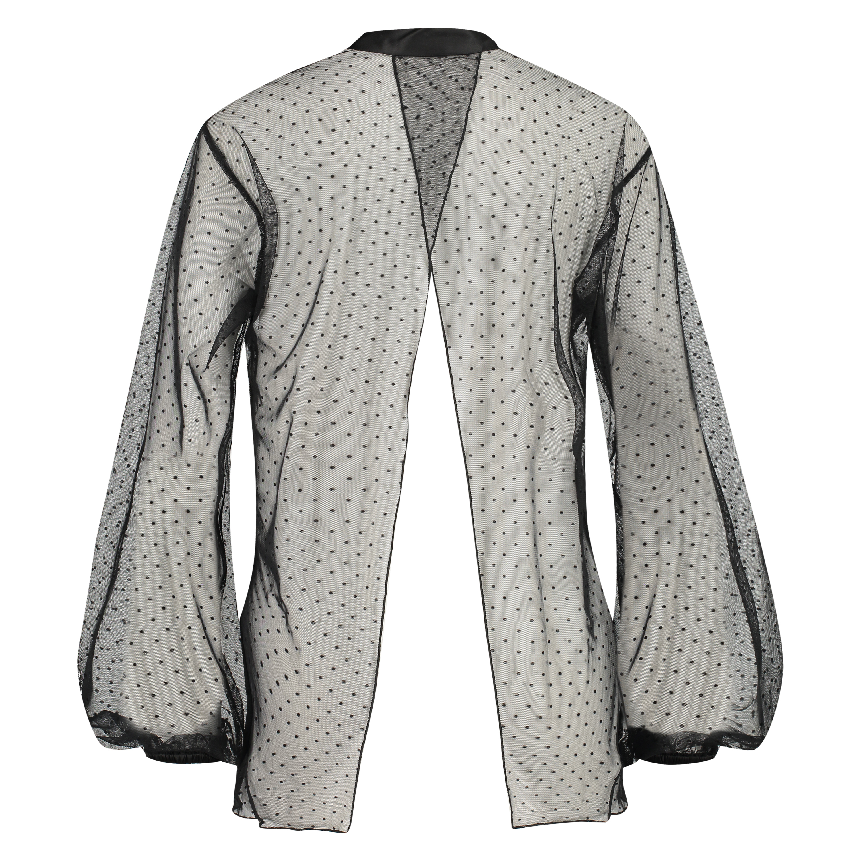 Tunika med prickigt meshmaterial, Svart, main