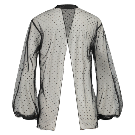 Tunika med prickigt meshmaterial, Svart