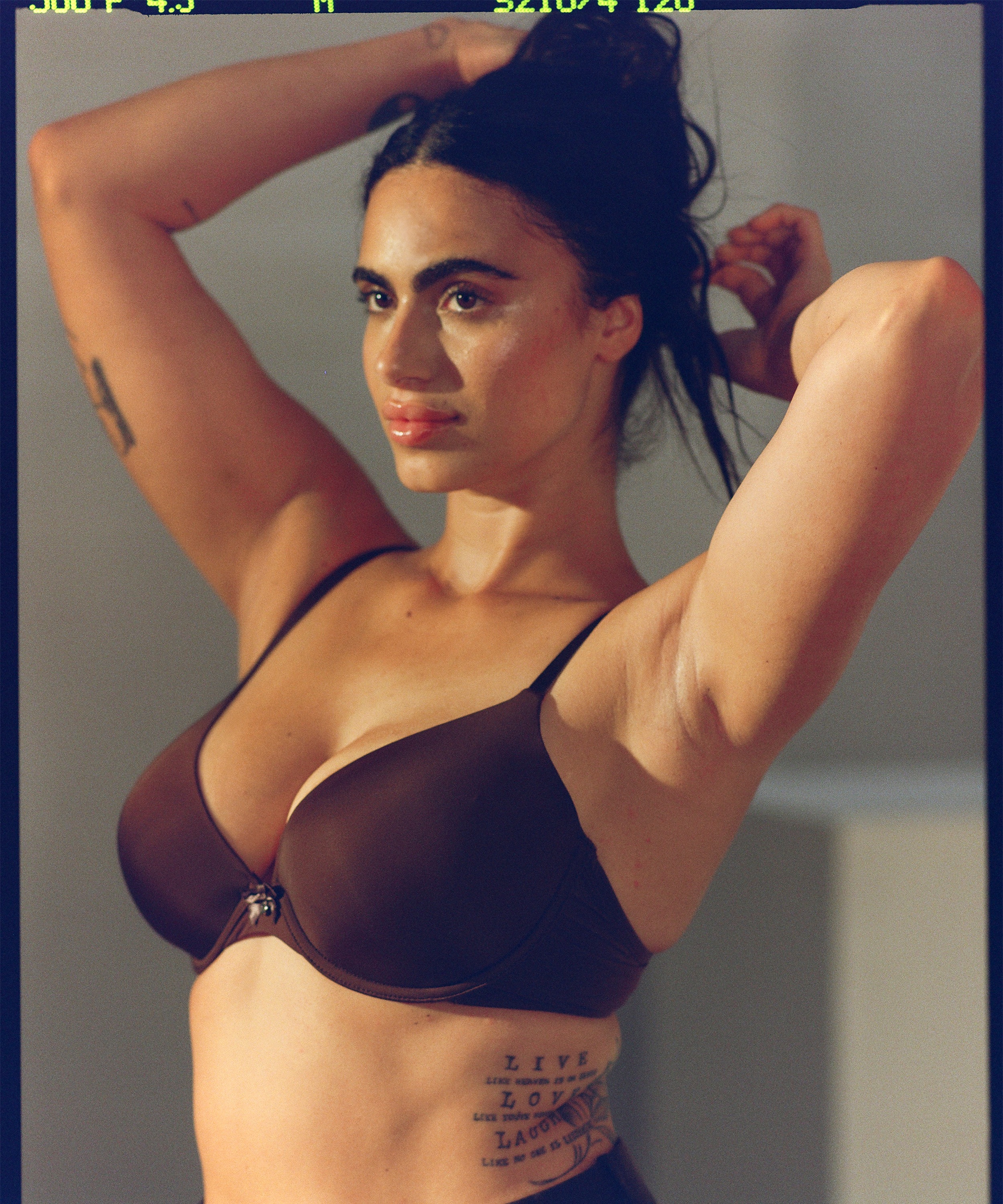 Formpressad bygel-bh Plunge, Brun, main