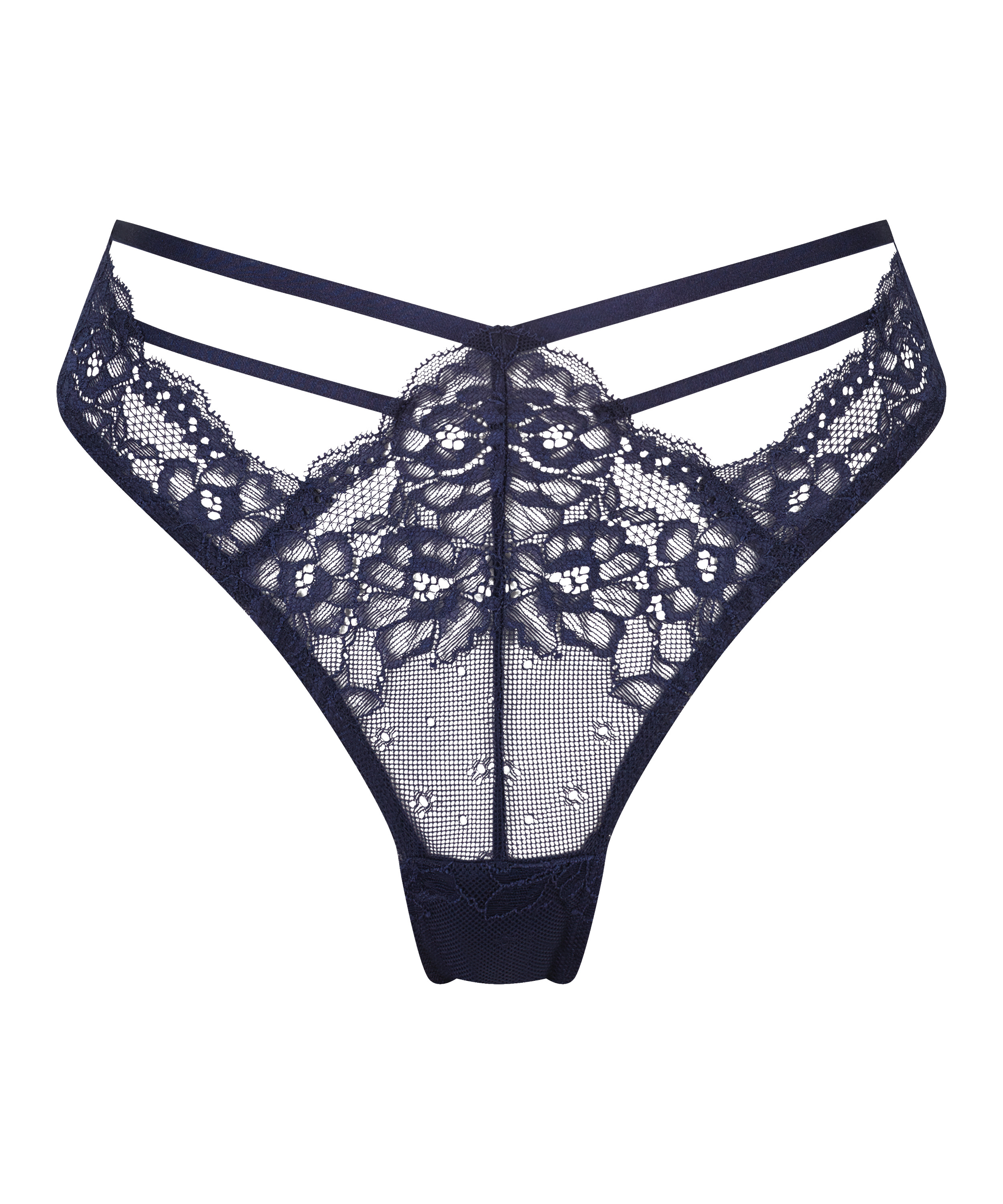 Högt skuren brazilian-trosa, blå, main