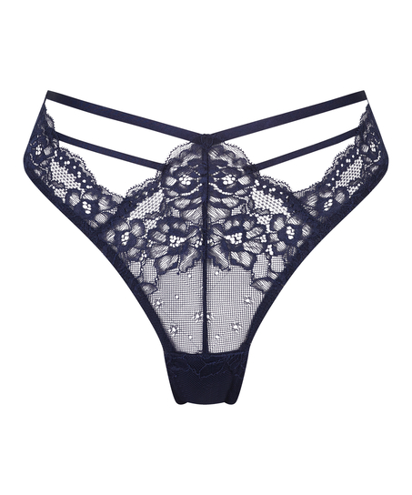 Högt skuren brazilian-trosa, blå