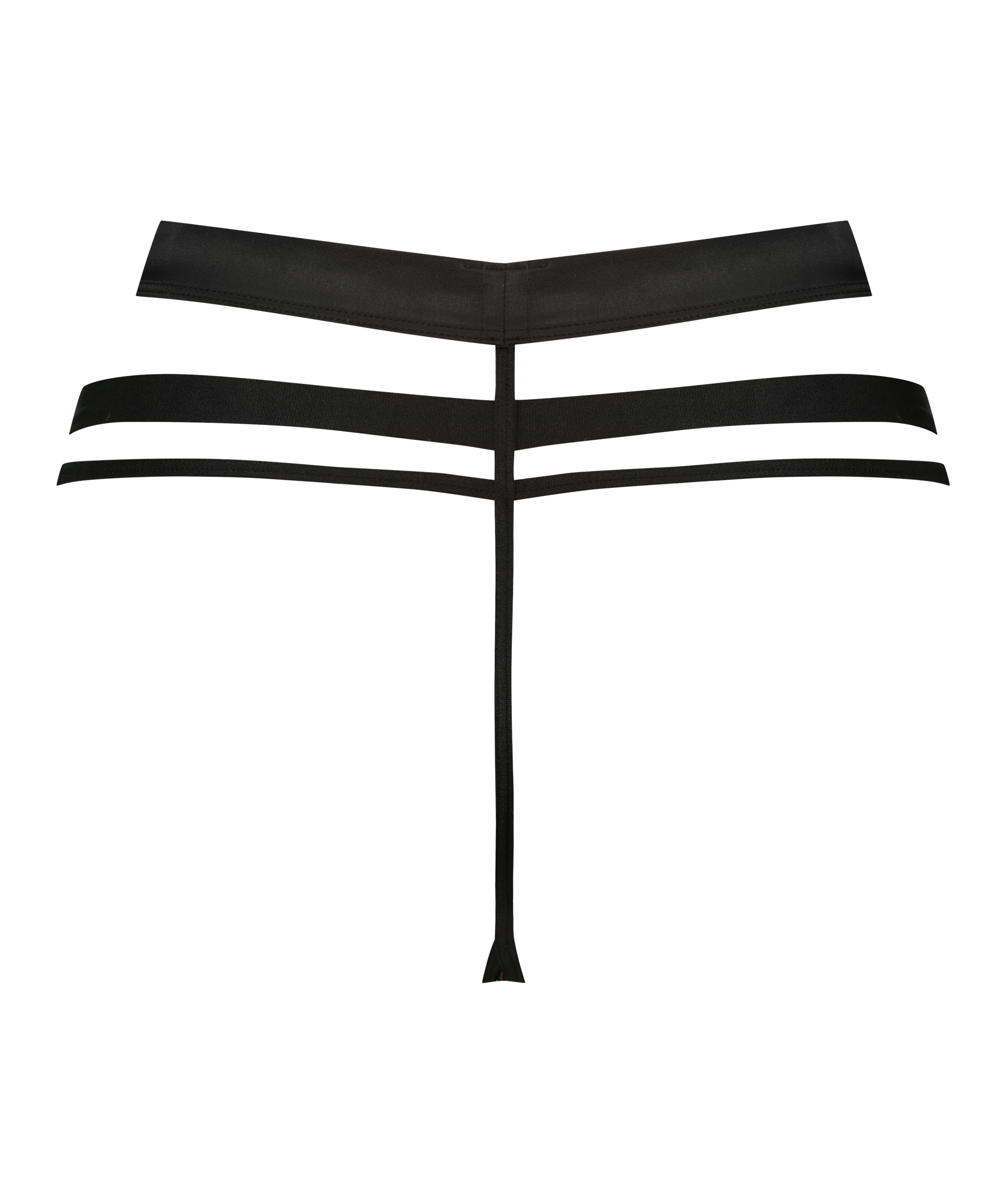 Kat högt skuren stringtrosa, Svart, main